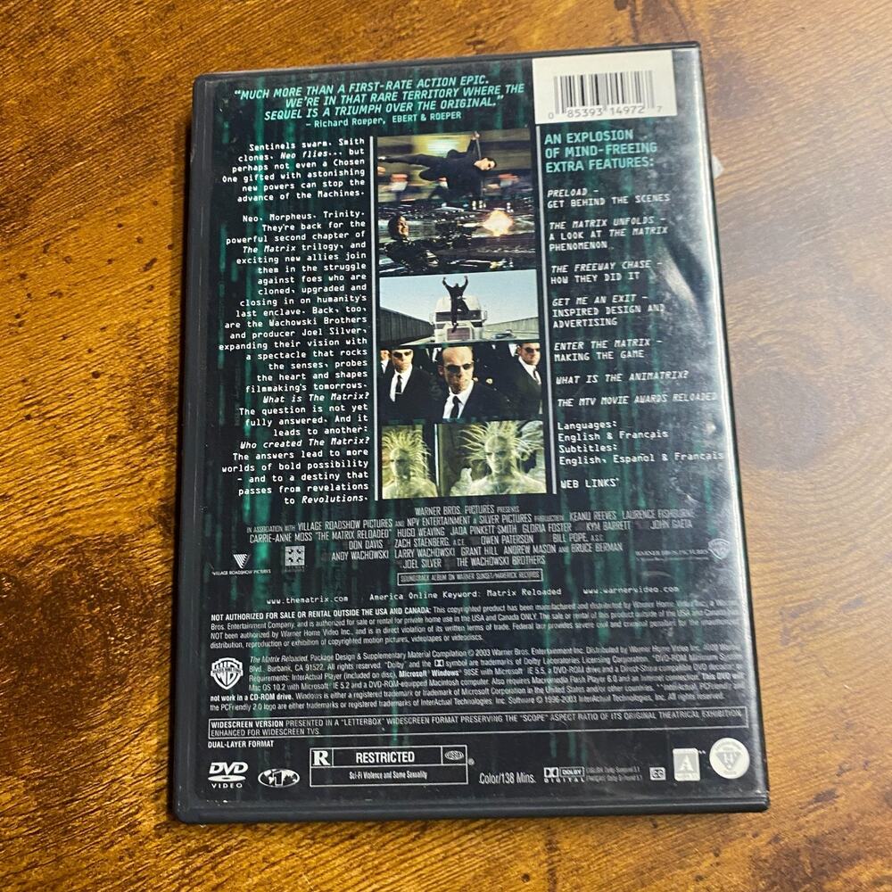 Matrix Reloaded (DVD) Widescreen - Picture 2 of 5